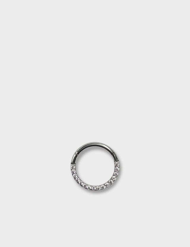 POLISHED SILVER & LAVENDER | SIDE PROFILE | PAVÉ HINGED RING
