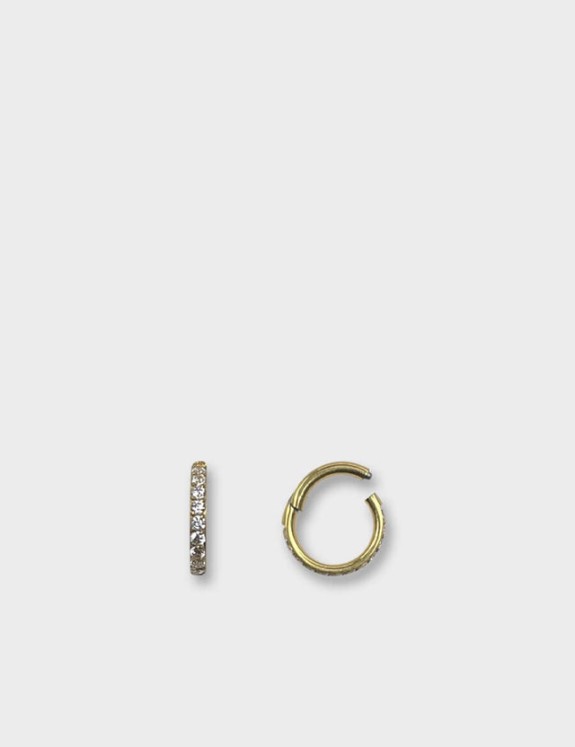 Pave Hinged Ring Gold Clear 1.2x6mm Titanium