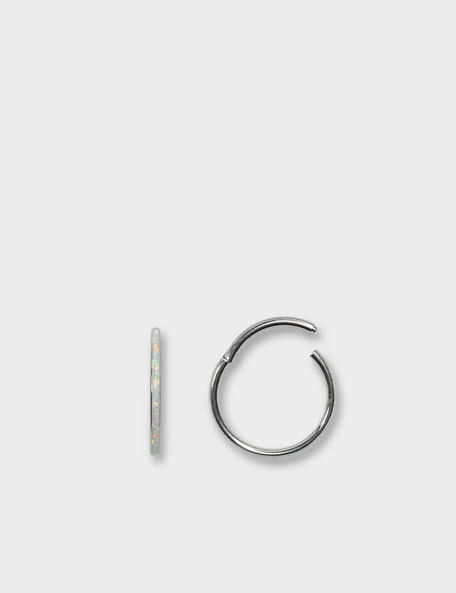 Channel Hinged Ring Silver Opal Titanium 1.2x12mm