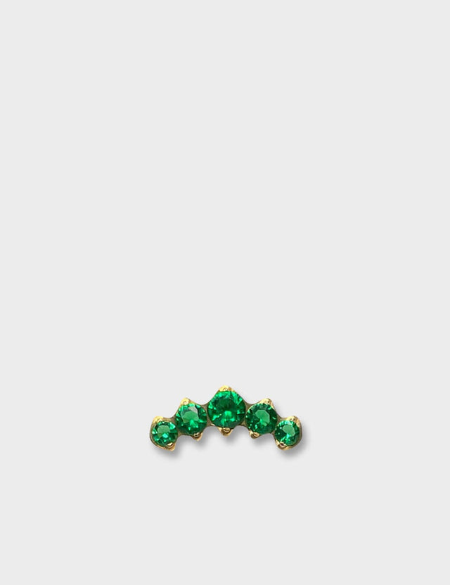 YELLOW GOLD & EMERALD | 5 GEM CRESCENT